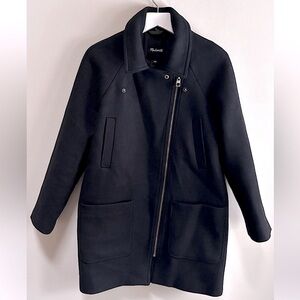 LIKE NEW Madewell Eldridge Wool Zip Coat with Removable Fur Collar